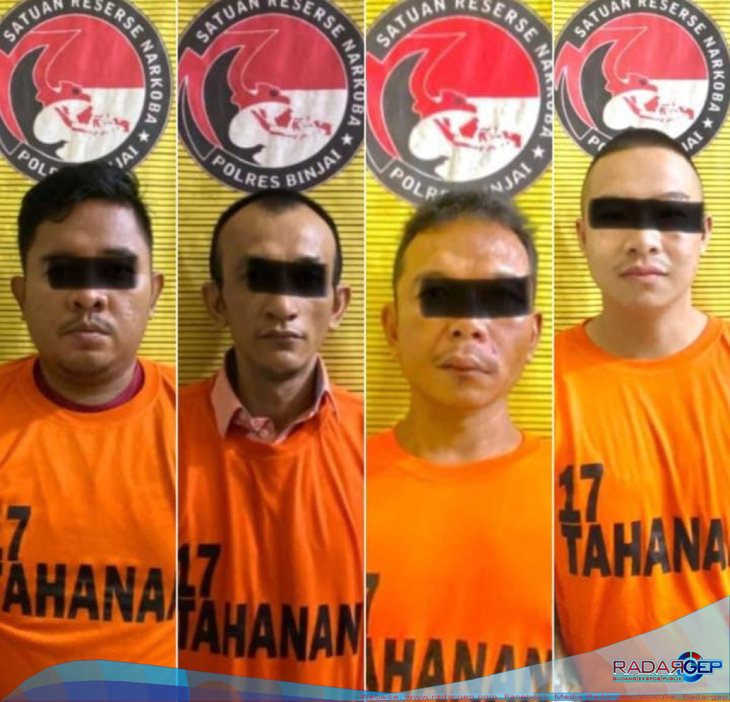 Sat Narkoba Polres Binjai Sikat 4 Pria Diduga Bandar Narkoba